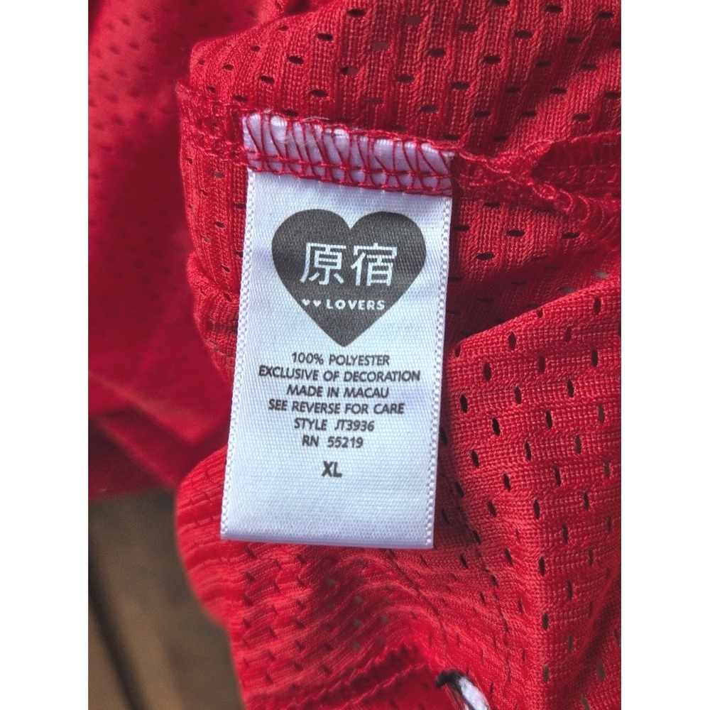 Vintage Harajuku Lovers Gwen Stefani Mesh Basketball Jersey Red Size XL Y2K - Picture 4 of 7